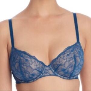 Nearly Nude Peacock The Poppy Lace Demi Underwire Bra 38D